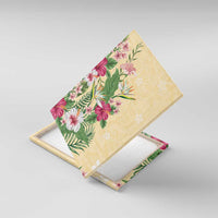 Hawaii Tropical Flowers Canvas Wall Art Polynesian Tattoo Buttermilk LT05 With Frame Beige - Polynesian Pride