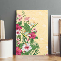 Hawaii Tropical Flowers Canvas Wall Art Polynesian Tattoo Buttermilk LT05 - Polynesian Pride