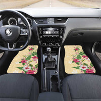 Hawaii Tropical Flowers Car Mats Polynesian Tattoo Buttermilk LT05 Set 2pcs - Front Beige - Polynesian Pride
