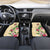 Hawaii Tropical Flowers Car Mats Polynesian Tattoo Buttermilk