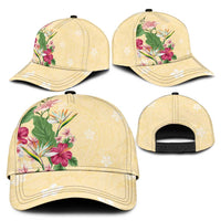 Hawaii Tropical Flowers Classic Cap Polynesian Tattoo Buttermilk LT05 - Polynesian Pride