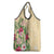 Hawaii Tropical Flowers Grocery Bag Polynesian Tattoo Buttermilk