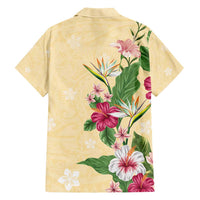 Hawaii Tropical Flowers Hawaiian Shirt Polynesian Tattoo Buttermilk LT05 - Polynesian Pride