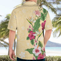 Hawaii Tropical Flowers Hawaiian Shirt Polynesian Tattoo Buttermilk LT05 - Polynesian Pride