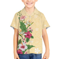 Hawaii Tropical Flowers Hawaiian Shirt Polynesian Tattoo Buttermilk LT05 - Polynesian Pride