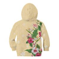 Hawaii Tropical Flowers Kid Hoodie Polynesian Tattoo Buttermilk LT05 - Polynesian Pride