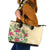 Hawaii Tropical Flowers Leather Tote Bag Polynesian Tattoo Buttermilk