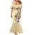 Hawaii Tropical Flowers Mermaid Dress Polynesian Tattoo Buttermilk