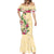 Hawaii Tropical Flowers Mermaid Dress Polynesian Tattoo Buttermilk