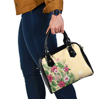 Hawaii Tropical Flowers Shoulder Handbag Polynesian Tattoo Buttermilk LT05 - Polynesian Pride