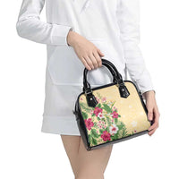 Hawaii Tropical Flowers Shoulder Handbag Polynesian Tattoo Buttermilk LT05 - Polynesian Pride