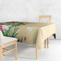 Hawaii Tropical Flowers Tablecloth Polynesian Tattoo Buttermilk LT05 - Polynesian Pride
