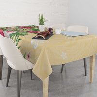 Hawaii Tropical Flowers Tablecloth Polynesian Tattoo Buttermilk LT05 - Polynesian Pride