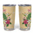 Hawaii Tropical Flowers Tumbler Cup Polynesian Tattoo Buttermilk