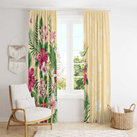 Hawaii Tropical Flowers Window Curtain Polynesian Tattoo Buttermilk LT05 - Polynesian Pride