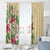 Hawaii Tropical Flowers Window Curtain Polynesian Tattoo Buttermilk