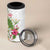 Hawaii Tropical Flowers 4 in 1 Can Cooler Tumbler Polynesian Tattoo White