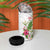 Hawaii Tropical Flowers 4 in 1 Can Cooler Tumbler Polynesian Tattoo White