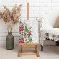 Hawaii Tropical Flowers Canvas Wall Art Polynesian Tattoo White LT05 - Polynesian Pride