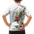 Hawaii Tropical Flowers Family Matching Long Sleeve Bodycon Dress and Hawaiian Shirt Polynesian Tattoo White