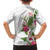 Hawaii Tropical Flowers Family Matching Off The Shoulder Long Sleeve Dress and Hawaiian Shirt Polynesian Tattoo White