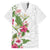 Hawaii Tropical Flowers Family Matching Off The Shoulder Long Sleeve Dress and Hawaiian Shirt Polynesian Tattoo White