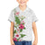 Hawaii Tropical Flowers Family Matching Off The Shoulder Long Sleeve Dress and Hawaiian Shirt Polynesian Tattoo White