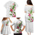 Hawaii Tropical Flowers Family Matching Puletasi and Hawaiian Shirt Polynesian Tattoo White