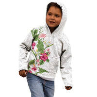 Hawaii Tropical Flowers Kid Hoodie Polynesian Tattoo White LT05 - Polynesian Pride
