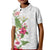 Hawaii Tropical Flowers Kid Polo Shirt Polynesian Tattoo White