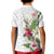 Hawaii Tropical Flowers Kid Polo Shirt Polynesian Tattoo White