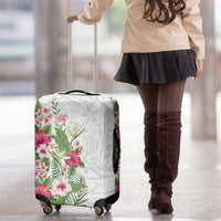 Hawaii Tropical Flowers Luggage Cover Polynesian Tattoo White LT05 - Polynesian Pride