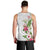 Hawaii Tropical Flowers Men Tank Top Polynesian Tattoo White