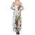 Hawaii Tropical Flowers Summer Maxi Dress Polynesian Tattoo White