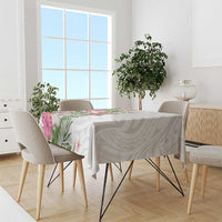 Hawaii Tropical Flowers Tablecloth Polynesian Tattoo White LT05 - Polynesian Pride