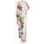 Hawaii Tropical Flowers Tank Maxi Dress Polynesian Tattoo White