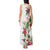 Hawaii Tropical Flowers Tank Maxi Dress Polynesian Tattoo White