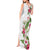 Hawaii Tropical Flowers Tank Maxi Dress Polynesian Tattoo White