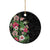 Hawaii Tropical Flowers Ceramic Ornament Polynesian Tattoo Black