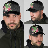 Hawaii Tropical Flowers Classic Cap Polynesian Tattoo Black LT05 - Polynesian Pride