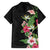 Hawaii Tropical Flowers Family Matching Long Sleeve Bodycon Dress and Hawaiian Shirt Polynesian Tattoo Black