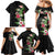 Hawaii Tropical Flowers Family Matching Mermaid Dress and Hawaiian Shirt Polynesian Tattoo Black