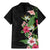 Hawaii Tropical Flowers Family Matching Mermaid Dress and Hawaiian Shirt Polynesian Tattoo Black