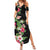 Hawaii Tropical Flowers Family Matching Summer Maxi Dress and Hawaiian Shirt Polynesian Tattoo Black