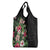 Hawaii Tropical Flowers Grocery Bag Polynesian Tattoo Black