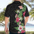 Hawaii Tropical Flowers Hawaiian Shirt Polynesian Tattoo Black