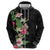 Hawaii Tropical Flowers Hoodie Polynesian Tattoo Black