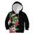 Hawaii Tropical Flowers Kid Hoodie Polynesian Tattoo Black