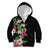 Hawaii Tropical Flowers Kid Hoodie Polynesian Tattoo Black