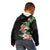 Hawaii Tropical Flowers Kid Hoodie Polynesian Tattoo Black